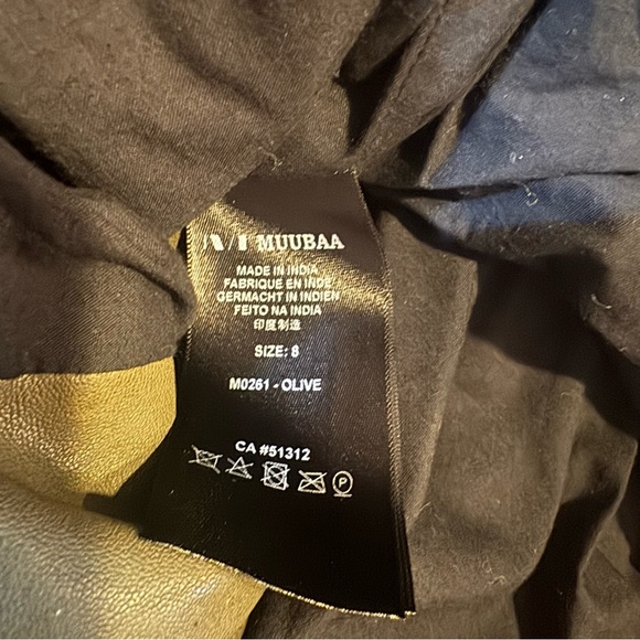 MUUBAA green Leather Jacket moto - Picture 4 of 4